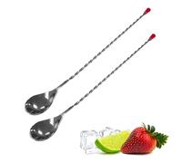 Chabrias Ltd 2 Pack 12"/30.4cm Full Twist Bar Spoon Stainless Steel Silver, Cocktail Accessories, Bar Acessories, Mixing Spoon, Cocktail Stirrer, Home Bar Essentials