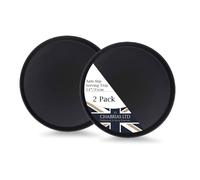 Chabrias Ltd 2 Pack 14"/35cm Round Bar Tray U-Grip Black Anti Slip Non Slip Bar Drinks Food Serving Tray for Parties, Gatherings, Bars, Restaurants, and Home