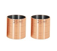 Chabrias Ltd 2 Pack 25ml Premium Stainless Steel Copper Thimble Measure Barware Professional Spirit Measuring Cups, Home Bars, Cocktail Stations & Bartenders, Government Stamped