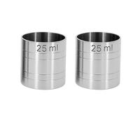 Chabrias Ltd 2 Pack 25ml Premium Stainless Steel Silver Thimble Measure Barware Professional Spirit Measuring Cups, Home Bars, Cocktail Stations & Bartenders, CE Marked