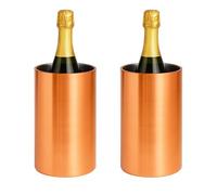 Chabrias Ltd 2 Pack Copper Insulated Double Wall Stainless Steel Wine & Champagne Ice Bucket Cooler - Perfect Wine Cooler for Bottles & Champagne Chiller, Essential Drinks Bucket for Any Occasion