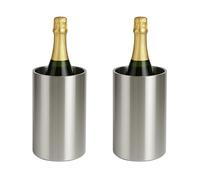 Chabrias Ltd 2 Pack Insulated Double Wall Stainless Steel Wine & Champagne Ice Bucket Cooler - Perfect Wine Cooler for Bottles & Champagne Chiller, Essential Drinks Bucket for Any Occasion
