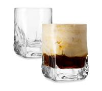 Chabrias Ltd 2 Pack Luxury Whisky Glasses, 330ml - Made in Italy - Heavy Base Old Fashioned Tumblers, Ice-Cube Design Extra Clear Glass for Whiskey, Bourbon, Rum, Negroni & Cocktails, Dishwasher Safe