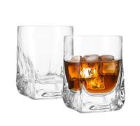 Chabrias Ltd 2 Pack Premium Luxury Ice Cube Drinking Spirits Glass Tumbler Heavy Base 330ml, Whisky, Rum, Gin, Spirits, Cocktails, Bourbon, Rocks, Liquor, Parties, Old Fashioned, Vintage