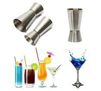 Chabrias Ltd 2 Pack Stainless Steel 25/50 ml Measure Jigger Bar Craft Dual Spirit Measure Cup Peg Measuring Cup for Bar Party Wine Cocktail Shaker