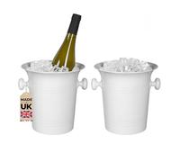 Chabrias Ltd 2 Pack White 3.5 Litre Wine Bucket Champagne, Beer, Wine Cooler, Bar Accessories, Ice Buckets For Parties, Party, Home Bar Accessories, Bottle Cooler Chiller UK Made