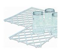 Chabrias Ltd 20 White Glass Stacking Mats - UK Made Glass Shelf Liner, Interlocking Bar Glass Mats, Ventilation Mats - Ideal for Home Bars & Pubs