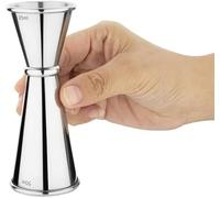 Chabrias Ltd 3-in-1 Stainless Steel Jigger Spirit Measure - 25ml/35ml/50/ml | Reversible Alcohol Pourer - Perfect Home Bar Accessories for Cocktail Making with Gin, Whiskey & Spirits