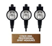 Chabrias Ltd 3 Pack 25ml Spirit Optic Measures Government Stamped Black