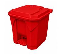 Chabrias Ltd 30 Litre Red Pedal Bin with Lid, Step On Foot Operated Rubbish and Recycling Waste Bin, Polypropylene Hands Free 30L Container for Kitchen, Office, School, Washroom and Commercial Use