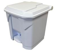 Chabrias Ltd 30 Litre White Step-On Waste Bin for Kitchen, Office, Medical, Clinical - Recycling Trash Can for Indoor/Outdoor, Home & Commercial Waste Disposal
