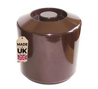 Chabrias Ltd 4 Litre Brown Round Plastic Ice Bucket With Lid Double Walled Insulation