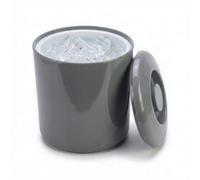Chabrias Ltd 4 Litre Round Plastic Ice Bucket With Lid Double Walled Insulation Silver
