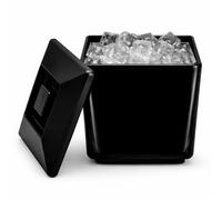 Chabrias Ltd 4 Litre Square Insulated Ice Bucket with Lid & Drainage Liner - UK Made - Double Walled BPA-Free Plastic, Keeps Ice Fresher & Frozen Longer - Ice Bucket for Parties, Bar & BBQ - UK Made