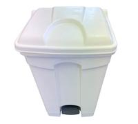 Chabrias Ltd 4 Pack 50 Litre White Step-On Waste Bin for Kitchen, Office, Medical, Clinical - Recycling Trash Can for Indoor/Outdoor, Home & Commercial Waste Disposal