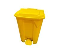 Chabrias Ltd 4 Pack 50L Clinical Waste Pedal Bin - Yellow Medical-Grade Foot-Operated Bin for Clinics, Schools & Offices - Durable Plastic, Hands-Free Operation, Odour-Resistant Lid, Compact Footprint