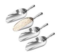 Chabrias Ltd 4 Pack 58oz Aluminium Metal Food Scoop Large Heavy Duty Bulk Scoops for Grain, Flour Bins, Rice, Dry Goods & Pet Food Storage - Commercial Kitchen Ingredient Scoops