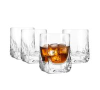 Chabrias Ltd 4 Pack Premium Luxury Ice Cube Drinking Spirits Glass Tumbler Heavy Base 330ml, Whisky, Rum, Gin, Spirits, Cocktails, Bourbon, Rocks, Liquor, Parties, Old Fashioned, Vintage