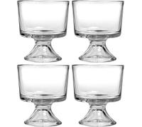 Chabrias Ltd 4 Pack Sundae Glasses - 10oz (296ml) Crystal Clear Glass Dessert Dishes, Mini Trifle Punch Bowl Set - Dishwasher Safe Glass Dessert Cups for Ice Cream, Pudding, and Parfaits
