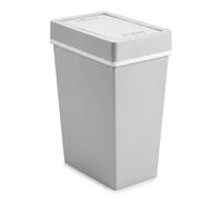 Chabrias Ltd 40L Slim Swing Top Bin with Lid, Light Grey Office Waste Bin