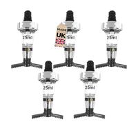 Chabrias Ltd 5 Pack - 25ml Chrome Optic Measures for Spirits - CE Government Stamped - UK Made - Wall Mounted - Ideal for Home and Commercial Bars