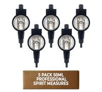 Chabrias Ltd 5 Pack 50ml Professional Black Spirit Measure Optics - UK Made, Government-Stamped, Fits Universal Wall Bar Brackets - Professional Bar Butler Shot Dispenser