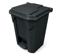 Chabrias Ltd 50 Litre Grey Pedal Bin with Lid, Step On Foot Operated Rubbish & Recycling Waste Bin, Polypropylene Hands Free 50 Litre Kitchen Bin for Office, School, Washroom and Commercial Use