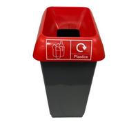 Chabrias Ltd 50 Litre Recycling Bin With Red Lid & Plastic Sticker Included