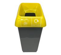 Chabrias Ltd 50 Litre Recycling Bin With Yellow Lid & Mixed Textile Sticker Included