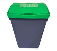 Chabrias Ltd 50 Litre Recycling Waste Bin With Green Swing Lid & Food Waste Logo Included