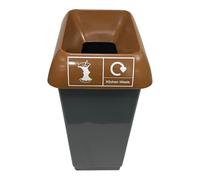 Chabrias Ltd 50 Litre Recycling Waste Bin With Lid & Logo Sticker Included (Brown Lid & Kitchen Waste Logo)