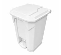 Chabrias Ltd 50 Litre White Pedal Bin with Lid, Step On Foot Operated Rubbish & Recycling Waste Bin, Large Polypropylene Hands-Free 50L Container for Kitchen, Healthcare, Office, School & Commercial