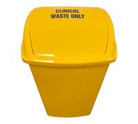 Chabrias Ltd 50L Yellow Swing Top Recycling Bin With Clinical Sticker Durable, Hygienic Waste Solution For Home, Office & Healthcare