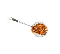 Chabrias Ltd 6.3"/16cm Stainless Steel Strainer Skimmer Ladle with Ergonomic Handle Wire Skimmer Spoon with Spider Mesh Filter for Kitchen Frying Food, Pasta, Spaghetti, Noodle - Heavy Duty