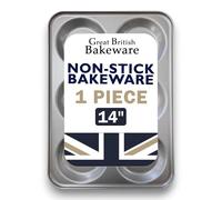 Chabrias Ltd 6 Cup Large 36cm Yorkshire Pudding Tray, Non-Stick Baking Tin for Traditional Roasts, Heavy Duty, Easy Clean, Oven Safe, Made in England, Ideal for Crispy and Even Bakes