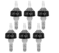 Chabrias Ltd 6 Pack 25ml Red Measured Liquor Bottle Pourers UK Made - Quick Shot Spouts for Spirits, Wine, Cocktails, Home Bar & Kitchen Use Bar Spirit Pourer