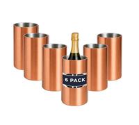 Chabrias Ltd 6 Pack Copper Insulated Double Wall Stainless Steel Wine & Champagne Ice Bucket Cooler - Perfect Wine Cooler for Bottles & Champagne Chiller, Essential Drinks Bucket for Any Occasion