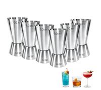 Chabrias Ltd 6 Pack Stainless Steel 25/50 ml Measure Jigger Bar Craft Dual Spirit Measure Cup Peg Measuring Cup for Bar Party Wine Cocktail Shaker