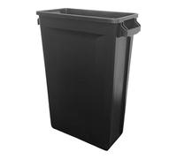 Chabrias Ltd 60 Litre Slim Bin Recycling Container, Space Saving Design, Rectangular for Home, Office, Kitchen - Commercial Product Vented Slim Waste Receptacle Bin (1, Black)