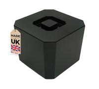 Chabrias Ltd 6L Black Octagonal Insulated Ice Bucket with Lid & Drainage Liner - UK Made - Double Wall BPA-Free Plastic Ice Bucket for Parties, Bars, BBQs, Home Bar & Garden Drinks Cooler - UK Made