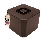 Chabrias Ltd 6L Brown Octagonal Insulated Ice Bucket with Lid & Drainage Liner - UK Made - Double Wall BPA-Free Plastic Ice Bucket for Parties, Bars, BBQs, Home Bar & Garden Drinks Cooler - UK Made