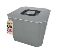 Chabrias Ltd 6L Silver Octagonal Insulated Ice Bucket with Lid & Drainage Liner - UK Made - Double Wall BPA-Free Plastic Ice Bucket for Parties, Bars, BBQs, Home Bar & Garden Drinks Cooler - UK Made