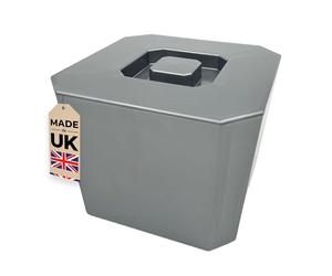 Chabrias Ltd 6L Silver Octagonal Insulated Ice Bucket with Lid & Drainage Liner - UK Made - Double Wall BPA-Free Plastic Ice Bucket for Parties, Bars, BBQs, Home Bar & Garden Drinks Cooler - UK Made