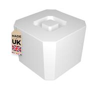 Chabrias Ltd 6L White Octagonal Insulated Ice Bucket with Lid & Drainage Liner - UK Made - Double Wall BPA-Free Plastic Ice Bucket for Parties, Bars, BBQs, Home Bar & Garden Drinks Cooler - UK Made