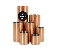 Chabrias Ltd 7 Pack 25ml, 35ml, 50ml, 70ml, 125ml, 175ml, 250ml Copper Premium Stainless Steel Copper Thimble Measure Barware, Home Bars, Cocktail Stations & Bartenders, Government Stamped