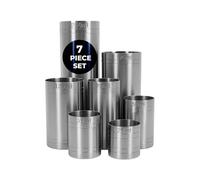 Chabrias Ltd 7 Pack 25ml, 35ml, 50ml, 70ml, 125ml, 175ml, 250ml Premium Stainless Steel Thimble Wine Measure, Professional Spirit Measuring Cups, Home Bars, Cocktail Stations & Bartenders, Government