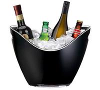 Chabrias Ltd 8 Litre Large Black Acrylic Champagne Wine Ice Bucket - Drinks Bucket, Bottle Chiller, Portable Wine Cooler, Tabletop Cooler, Drinks tub, Party Bucket, Champagne Chiller