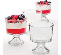 Chabrias Ltd 8 Pack Sundae Glasses - 10oz (296ml) Crystal Clear Glass Dessert Dishes, Mini Trifle Punch Bowl Set - Dishwasher Safe Glass Dessert Cups for Ice Cream, Pudding, and Parfaits
