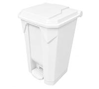 Chabrias Ltd 80 Litre White Pedal Bin with Lid, Large Step On Rubbish & Recycling Waste Bin, Polypropylene Hands Free 80 Litre Container for Kitchen, Healthcare, Office, School & Commercial Use