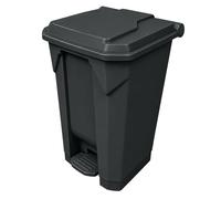 Chabrias Ltd 80L Grey Pedal Bin with Lid, Large Step On Rubbish & Recycling Waste Bin, Polypropylene Hands Free 80 Litre Container for Kitchen, Office, School, Washroom & Commercial Use